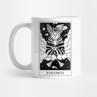 Judgement Tarot Card As A Very Judgemental Tabby Cat Mug